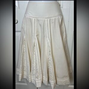 Anthropologie Cream A-Line Skirt